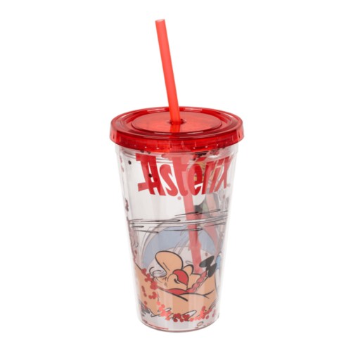 Vaso con Pajita Asterix 500 ml.