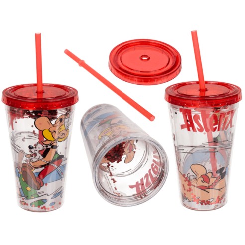 Vaso con Pajita Asterix 500 ml.