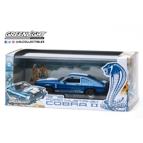 Coche Ford Mustang Cobra II Azul (1976) Escala 1:43