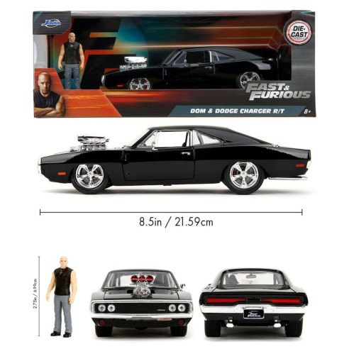 Coche Dom Toreto & Dodge Charger R/T Fast and Furious con Figura Escala 1:24