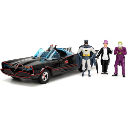 Coche Batmobile 1966 Classic TV con 4 Figuras Escala 1:24