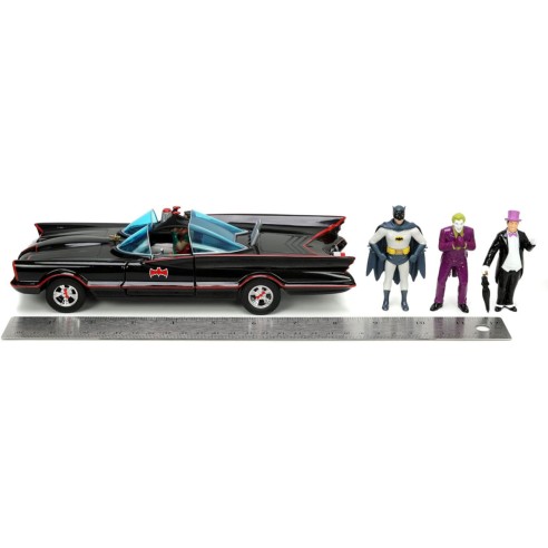 Coche Batmobile 1966 Classic TV con 4 Figuras Escala 1:24