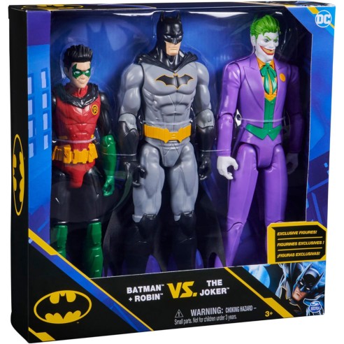 Pack 3 Figuras Batman y Robin contra Joker