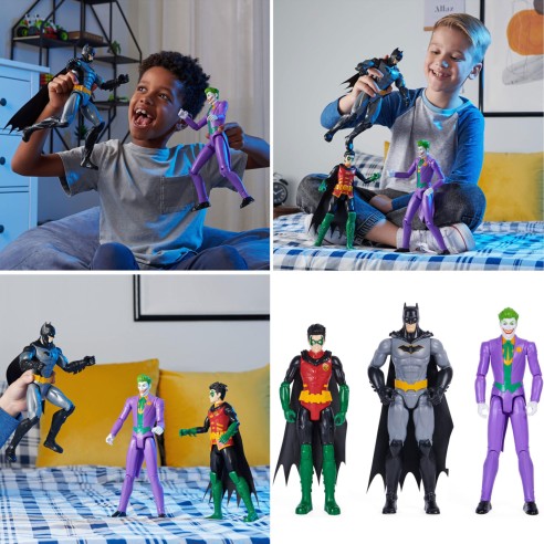 Pack 3 Figuras Batman y Robin contra Joker