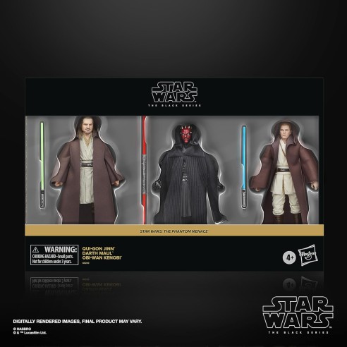 Pack 3 Figuras 15 cm Black Series, Qui-Gon Jinn,  Darth Maul y Obi-Wan Kenobi  - The Phantom Menace