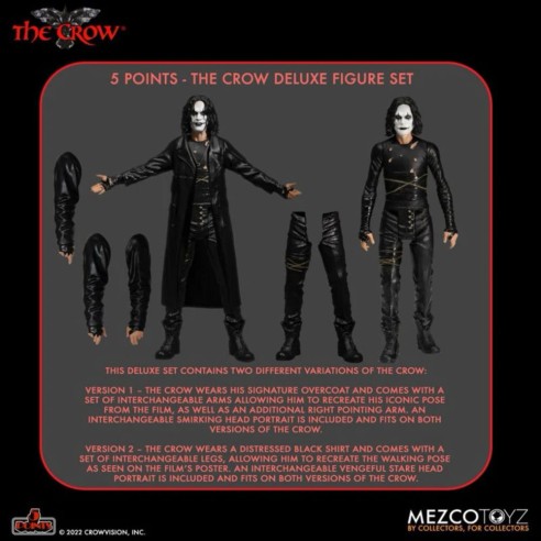 Set de 2 Figuras El Cuervo (The Crow) 10 cm - 5 Puntos Articulación