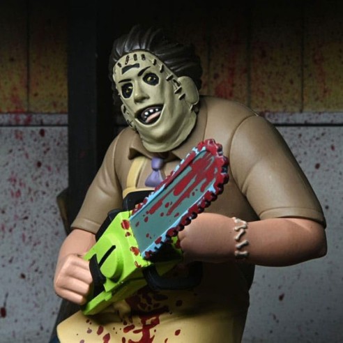 Figura Articulada Leatherface Ensangrentado 15 cm. Matanza de Texas 50 Aniversario