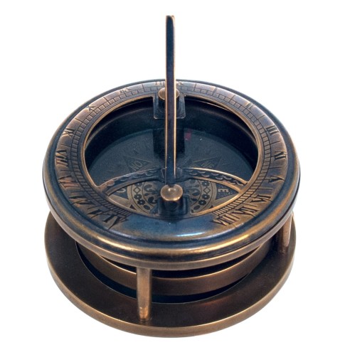 Reloj Solar, Brújula y Lupa Vintage