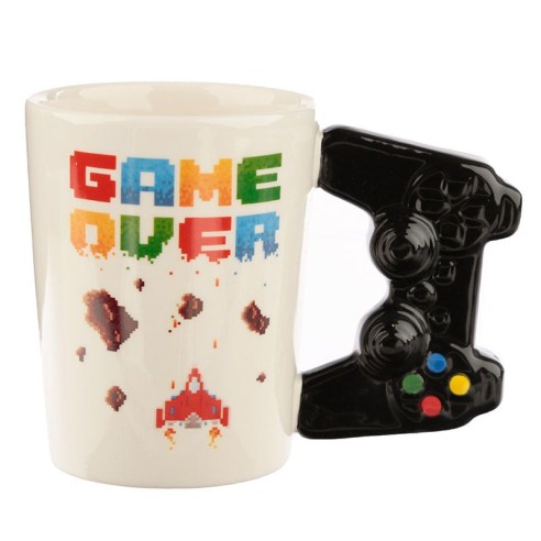 Taza Videojuego Pixel Asa Mando Play Game Over