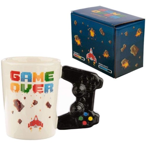 Taza Videojuego Pixel Asa Mando Play Game Over