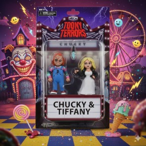 La novia de Chucky Pack de 2 Figuras Toony Terrors Chucky & Tiffany 15 cm