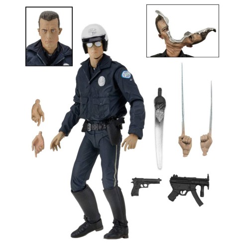 Terminator 2 Figura Ultimate T-1000 en Moto - 18 cm.