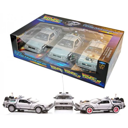 Set 3 Coches Regreso al Futuro 1985-90 - Escala 1:24