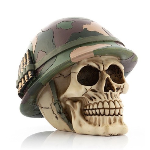 Hucha Calavera Soldado con Casco y Balas