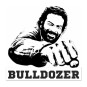Placa de Chapa 3D Bud Spencer Bulldozer Blanco/Negro 45 x 45 cm