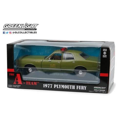 Coche Plymouth Fury U.S. Army Policie "Equipo A" 1977 Escala 1:24