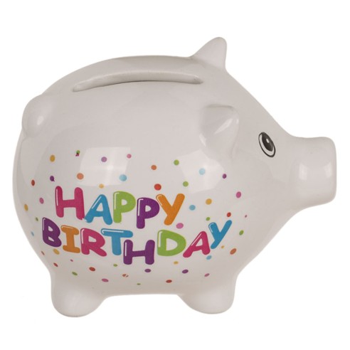 Hucha Cerdito "Feliz cumpleaños"