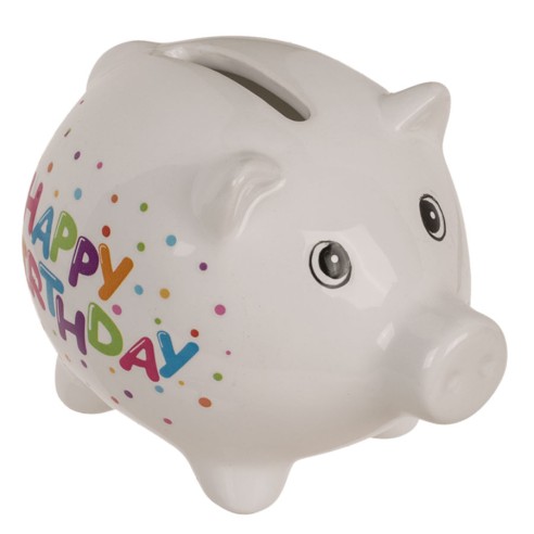 Hucha Cerdito "Feliz cumpleaños"