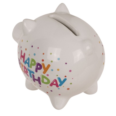Hucha Cerdito "Feliz cumpleaños"