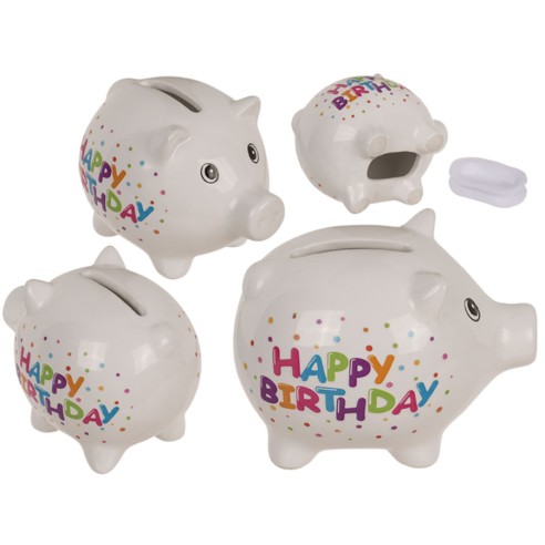 Hucha Cerdito "Feliz cumpleaños"