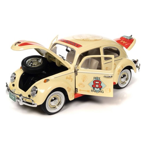Coche Volkswagen Beetle - Monopoly + Figura Free Parking Auto World Escala 1:18