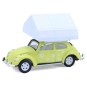 Coche Volkswagen Beetle - Yellow Flower Power with Camp'otel Cartop Sleeper Tent Escala 1:64