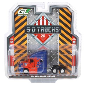 Camión Mack Anthem Truck Cab - Red & Blue Flames Solid Pack Escala 1:64 2