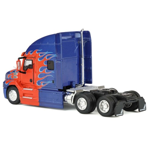 Camión Mack Anthem Truck Cab - Red & Blue Flames Solid Pack Escala 1:64