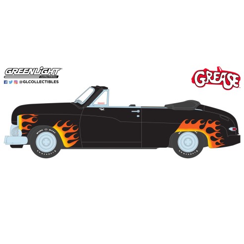 Coche Ford De Luxe Convertible con Llamas (1948) Grease Escala 1:64