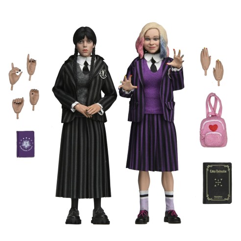 Pack 2 Figura Wednesday Addams (Nevermore Uniform) y Enid 20 cm