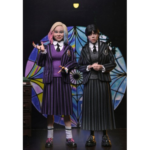Pack 2 Figura Wednesday Addams (Nevermore Uniform) y Enid 20 cm