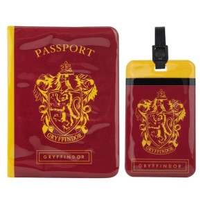 Etiqueta de equipaje y Funda de pasaporte Harry Potter Gryffindor