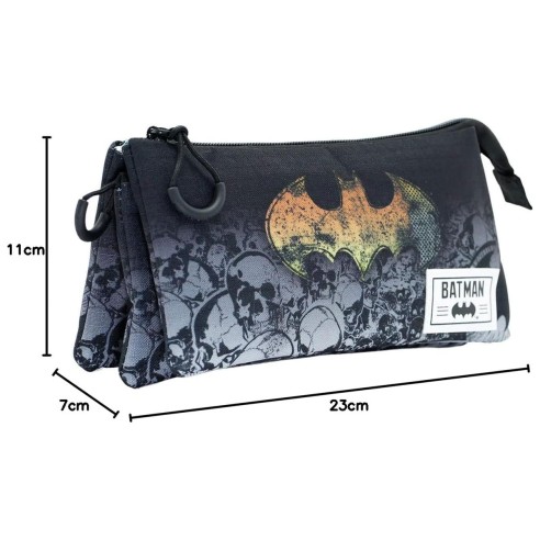 Estuche Batman Negro Portatodo Triple HS
