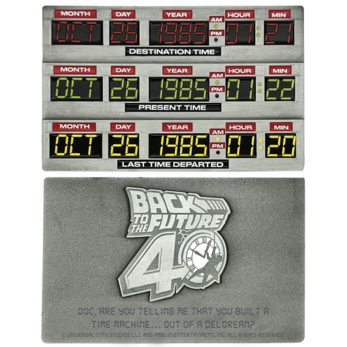 Lingote Regreso al futuro 40th Aniversario Time Circuits