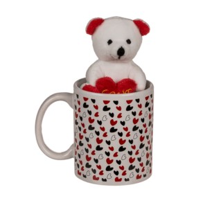 Taza con Corazones y Oso Teddy