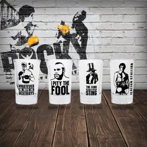 Pack de 4 Vasos de Chupitos Rocky 45 Aniversario