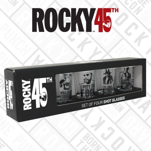 Pack de 4 Vasos de Chupitos Rocky 45 Aniversario