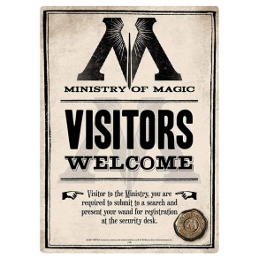Placa Metálica Harry Potter Ministry of Magic