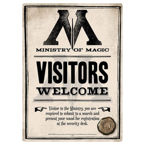 Placa Metálica Harry Potter Ministry of Magic