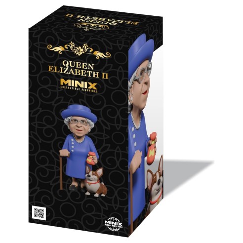 Figura Minix Reina Isabel II con su Corgi 12 cm