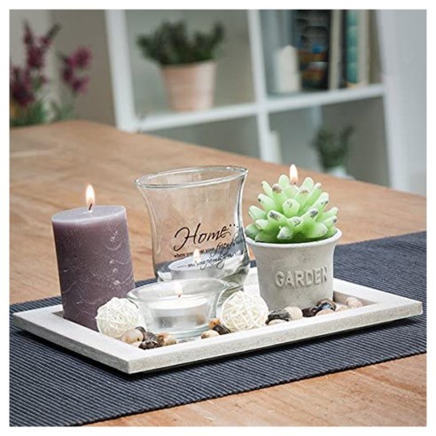Plato de Madera Decorativo Portavelas