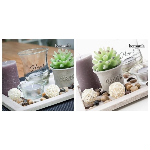 Plato de Madera Decorativo Portavelas