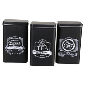 Conjunto 3 Latas de metal, Café, Té y Azucar 2