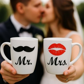 Conjunto Tazas de Porcelana Señor y Señora 2