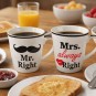 Conjunto Tazas de Ceramica, Mr Right & Mrs Always Right