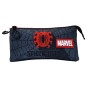 Estuche Spiderman Negro Portatodo Triple HS