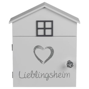 Caja para Llaves de Madera Blanca, Lieblingsheim
