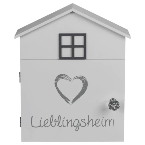 Caja para Llaves de Madera Blanca, Lieblingsheim