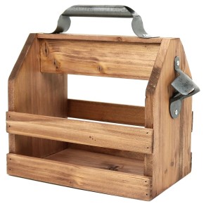 Portabotellas de Madera con Abrebotellas 2