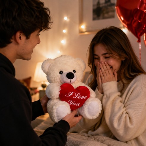 Osito Peluche Corazón Rojo I Love You